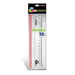 LINIJKA  PRZEZROCZYSTA  17 CM